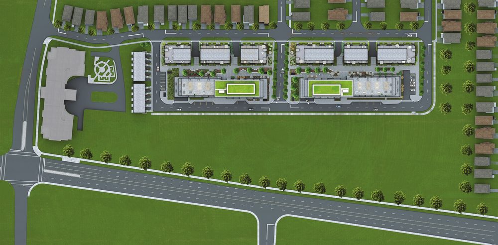 Aerial site plan of the Thornhill Walk community